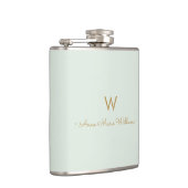 Flasques Monogramme d'or moderne Sage Green (Droite)