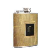 Flasques Monogramme élégant de marbre d'or (Droite)