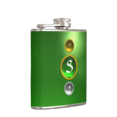 FLASQUES MONOGRAMME ÉLÉGANT ÉLÉGANT EN EMÉRALD GEMSTONE (Droite)