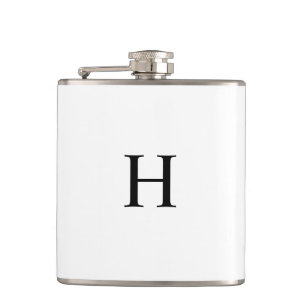 Flasques Monogramme Élégant Moderne Minimaliste Noir