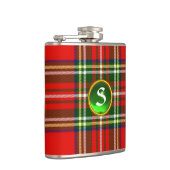 FLASQUES MONOGRAMME ÉMERAUDE ÉMERAUDE ÉCOSSAIS TARTAN VERT (Droite)