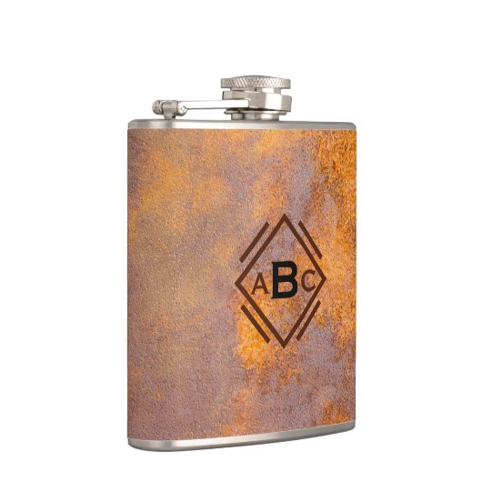 Flasques Monogramme en acier rouillé (Droite)