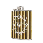 Flasques Monogramme en bambou rustique Lignes verticales Mo (Gauche)