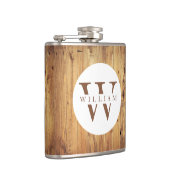 Flasques Monogramme en bois rustique moderne Nom + Initiale (Droite)
