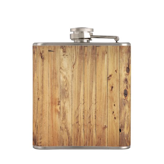 Flasques Monogramme en bois rustique moderne Nom + Initiale (Dos)