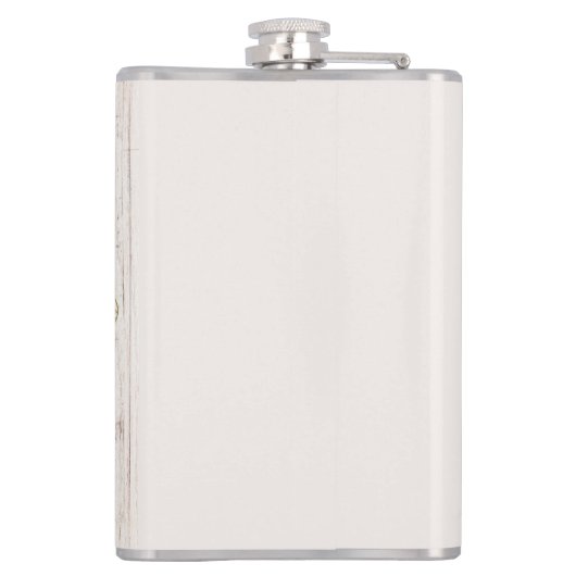 Flasques Monogramme en bois vieilli Fleurs blanches (Dos)