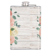 Flasques Monogramme en bois vieilli Rose et couronne d'euca (Dos)