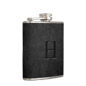 Flasques Monogramme en cuir noir (Droite)