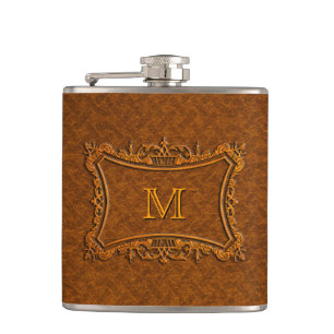 Flasques Monogramme en cuir personnalisable