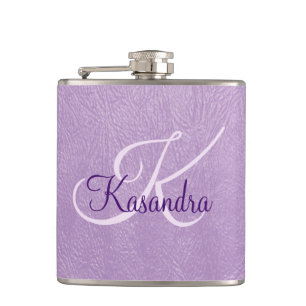 Flasques Monogramme en cuir violet