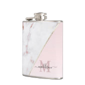 Flasques Monogramme en marbre de Parties scintillant or Ros (Gauche)