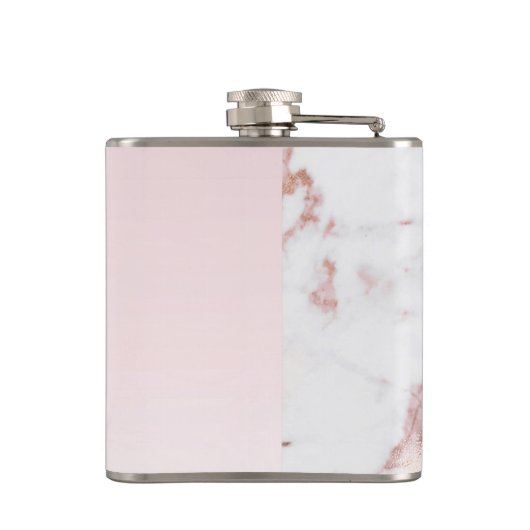 Flasques Monogramme en marbre de Parties scintillant or Ros (Dos)