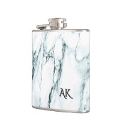 Flasques Monogramme en marbre de veine turquoise foncé (Gauche)
