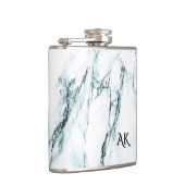 Flasques Monogramme en marbre de veine turquoise foncé (Droite)