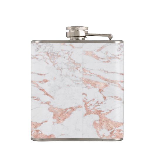 Flasques Monogramme en marbre or Rose élégant (Dos)