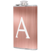 Flasques Monogramme en métal brossé rose or Nom et initiale (Gauche)