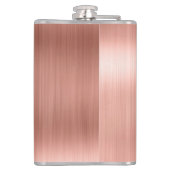 Flasques Monogramme en métal brossé rose or Nom et initiale (Dos)