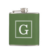 Flasques Monogramme encadré vert olive (Devant)