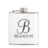 Flasques Monogramme et nom de script personnalisé classique (Devant)