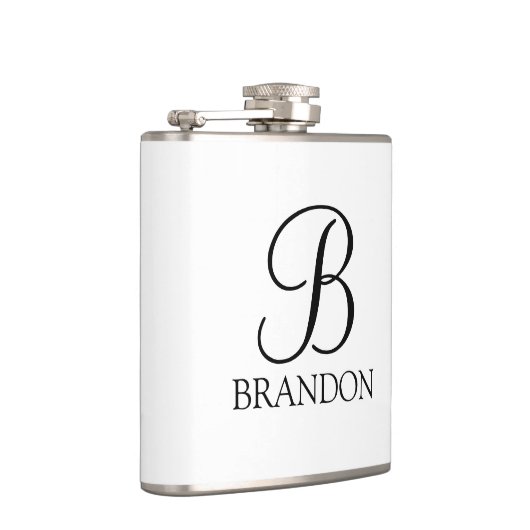 Flasques Monogramme et nom de script personnalisé classique (Droite)