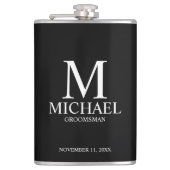 Flasques Monogramme et nom du Groomsman personnalisé classi (Devant)