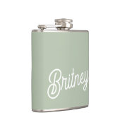 Flasques Monogramme et nom personnalisés de Sage Vert moder (Droite)