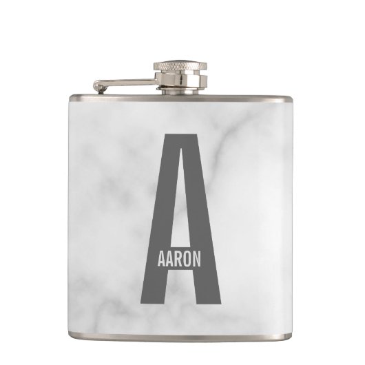 Flasques Monogramme et nom personnalisés modernes (Devant)