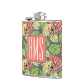 Flasques Monogramme exotique de feuille et d'éléphants | de (Gauche)