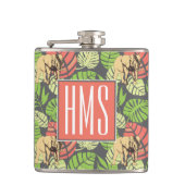 Flasques Monogramme exotique de feuille et d'éléphants | de (Devant)