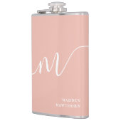 Flasques Monogramme fillette Script Calligraphie Coral Blus (Gauche)