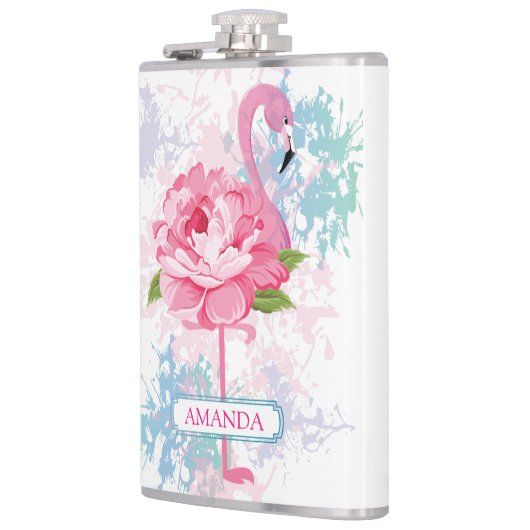 Flasques Monogramme flamingo peint à la main (Gauche)