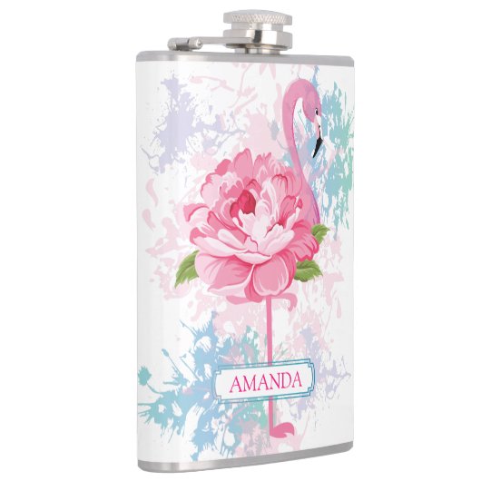 Flasques Monogramme flamingo peint à la main (Droite)