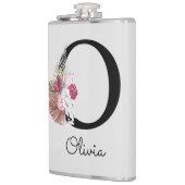 Flasques Monogramme Fleur Rose Initiale O (Gauche)