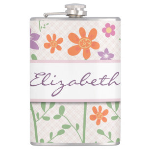 Flasques Monogramme floral chic de conception de motif