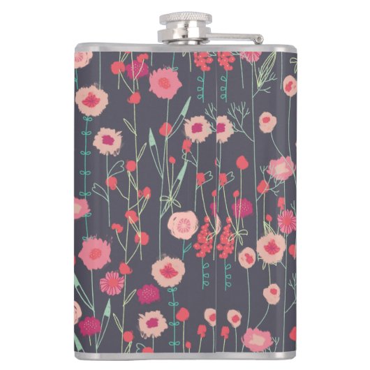 Flasques Monogramme floral foncé (Dos)