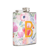 Flasques Monogramme floral rose violet (Droite)