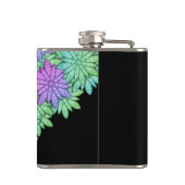 Flasques Monogramme Fun Purple et Fleurs Vertes (Dos)
