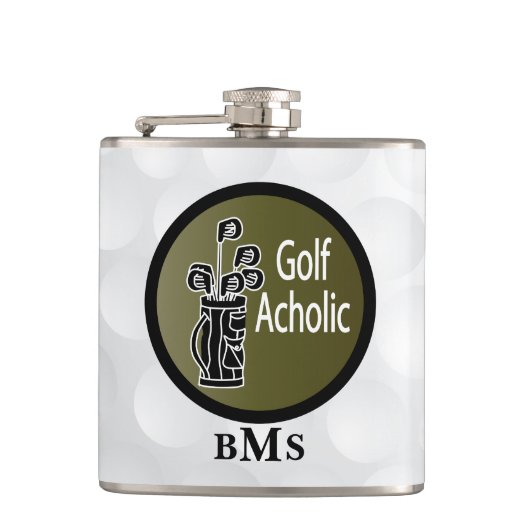 Flasques Monogramme Funny Golf Acholic (Devant)