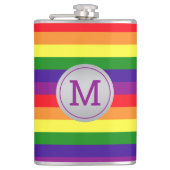 Flasques Monogramme Gay pride arc-en-ciel 6 bandes initial (Devant)