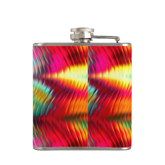 Flasques Monogramme génial et vibrant d'arc-en-ciel (Dos)