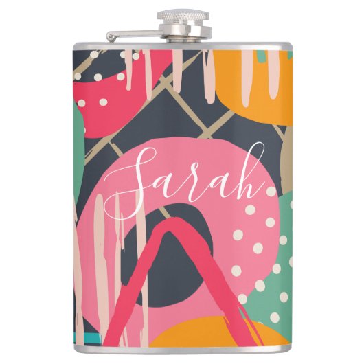 Flasques Monogramme géométrique coloré Abstrait Design (Devant)