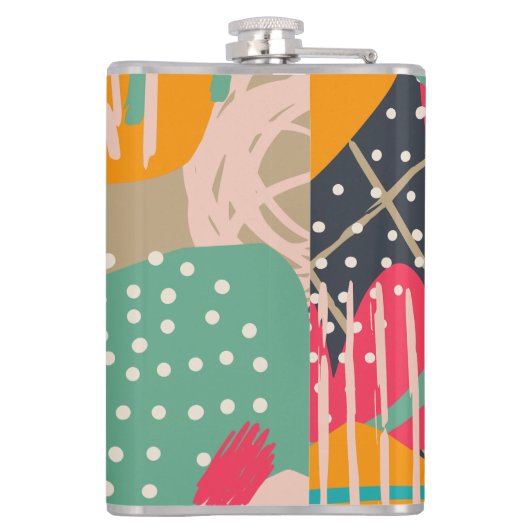 Flasques Monogramme géométrique coloré Abstrait Design (Dos)