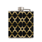 Flasques Monogramme Gras Et Noir Ikat Quatrefoil (Dos)