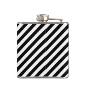 Flasques Monogramme Groomsman Best Man Black White Stripe (Dos)