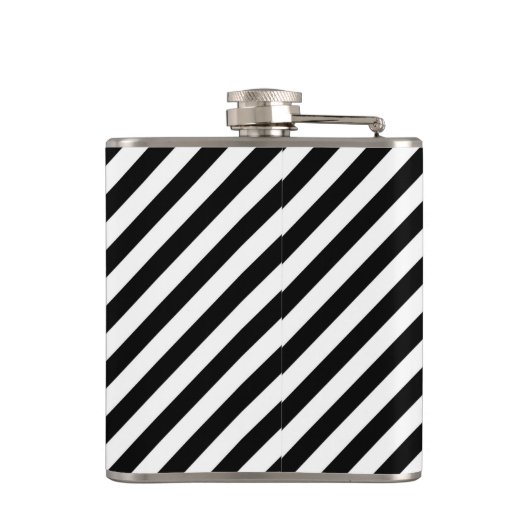Flasques Monogramme Groomsman Best Man Black White Stripe (Dos)