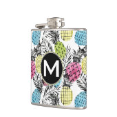 Flasques Monogramme grunge des paumes | d'ananas (Gauche)