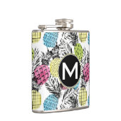 Flasques Monogramme grunge des paumes | d'ananas (Droite)