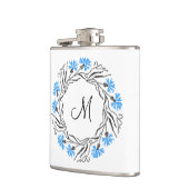 Flasques Monogramme initial du cercle de Cornflower de poin (Gauche)