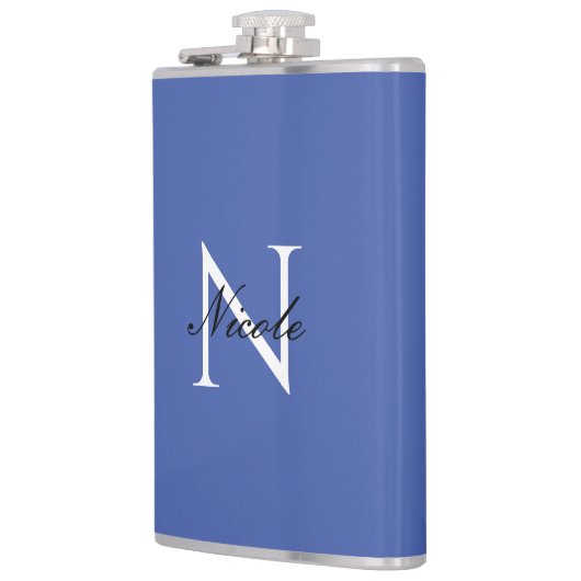 Flasques Monogramme initial manuscrit propre nom bleu (Gauche)