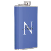 Flasques Monogramme initial manuscrit propre nom bleu (Droite)